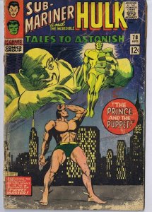 Tales to Astonish #78 ORIGINAL Vintage 1966 Marvel Comics Sub Mariner  