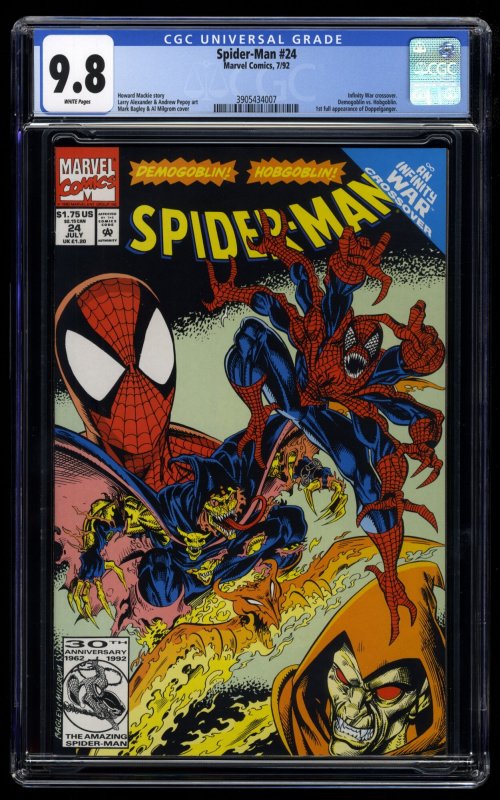 Spider-Man #24 CGC NM/M 9.8 White Pages 1st Doppelganger!