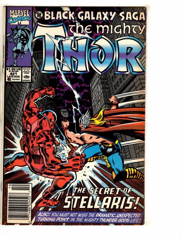 9 Mighty Thor Marvel Comic Books # 402 405 417 418 419 420 421 431 433 Hulk J275