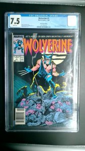 Wolverine #1, NEWSTAND CGC 7.5, Marvel, 1988