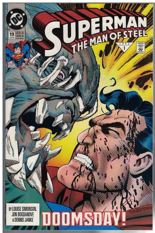 SUPERMAN MAN OF STEEL (1991) 19 (1ST PR) F-VF DOOMSDAY