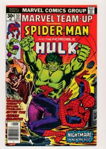 Marvel Team-Up SPIDER-MAN & THE INCREDIBLE HULK Vol 1#53 1977 F/VF (PF397) 