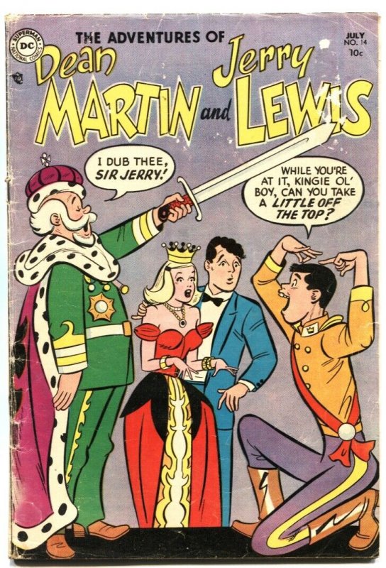 ADVENTURES OF DEAN MARTIN AND JERRY LEWIS #14-1954-KNIGHTHOOD COVER & STORY