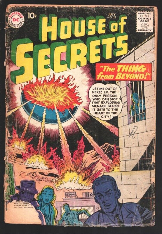 House of Secrets #22 1959-DC-Explosion cover-The Thing From Beyond-Extra sta...