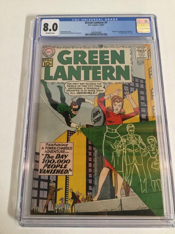 Green Lantern 7 CGC 8.0 Off-White Pages 1st First Appearance Of Sinestro