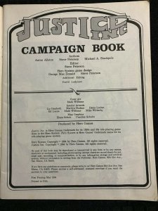 1984 JUSTICE INC Campaign Book G/VG 3.0 1st Printing / Fisherman Collection