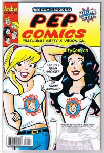 PEP COMICS, FCBD, Promo, Betty,  Archie, Veronica, 2011, NM