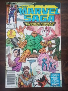 Marvel Saga 1 The Official History of the Marvel Universe Newsstand (1985)