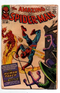 Amazing Spider-Man #21 - 2nd app the Beetle - vs Human Torch - 1965 - FR/GD