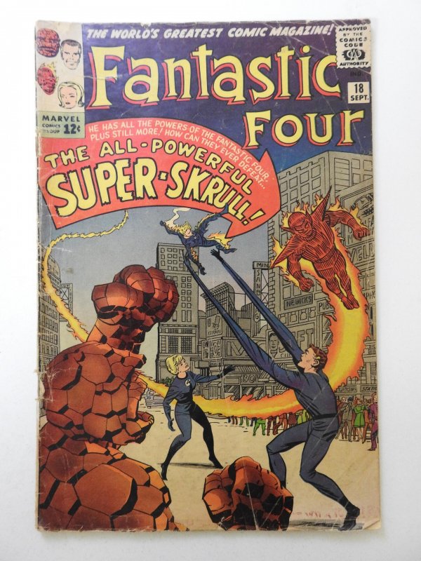 Fantastic Four #18 (1963) 1st Appearance of The Super Skrull! Key Issue! Good+!!