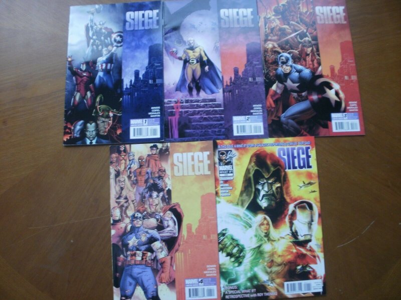 5 Marvel Limited Series Comic: SIEGE #1 2 3 4 (2010 Complete Set) & #200 What If