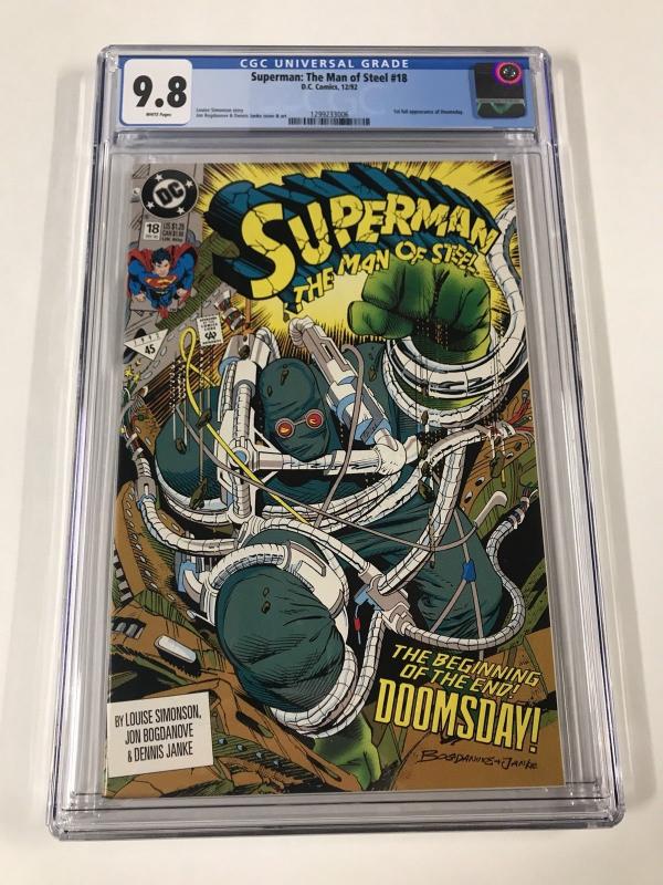 Superman The Man Of Steel 18 Cgc 9.8 White Pages