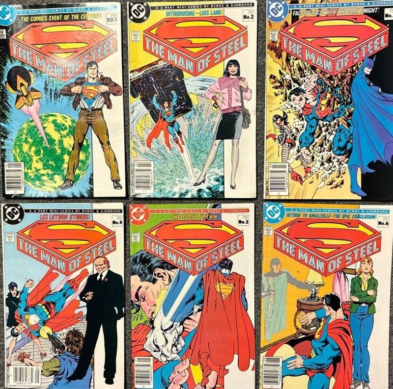 (1986) John Byrne SUPERMAN THE MAN OF STEEL #1-6 COMPLETE Set!