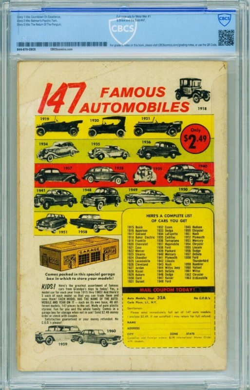 BATMAN #155 CBCS 3.0 // RETURN OF THE PENGUIN // comic book 1963