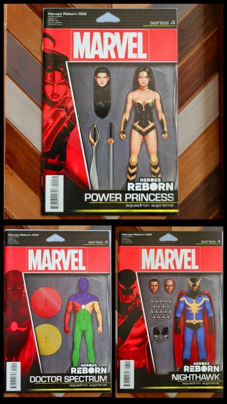 HEROES REBORN: Squadron Supreme (Marvel 2021) HIGH GRADE Set of 3 JTC Action Fig