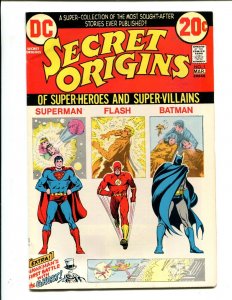 Secret Origins #1 - Superman, Batman, The Flash, Hawkman Origins (8.0) 1973