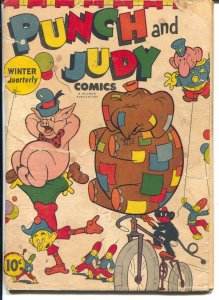 Punch and Judy #3 1949-Hillman-bizarre cover-Fatsy McPig-slapstick-FR