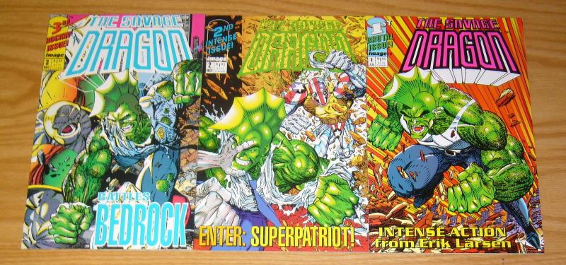 Savage Dragon #1-3 VF/NM complete series - erik larsen - orange poster