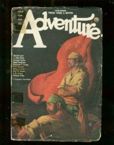 ADVENTURE PULP-7/30/1923-PIRACY COVER-J ALLAN DUNN-RARE-good G 