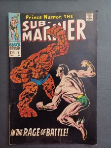 Sub-Mariner #8 - Namor vs The Thing - 1968 - FN