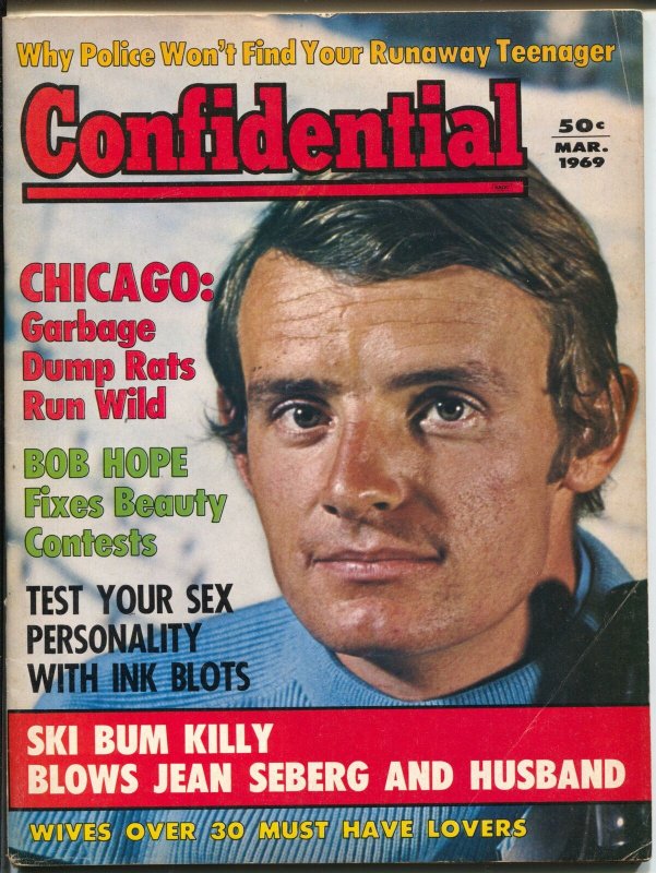 Confidential 3/1969-Jean Claude Killy-Jean Seberg-Bob Hope-exploitation-VG