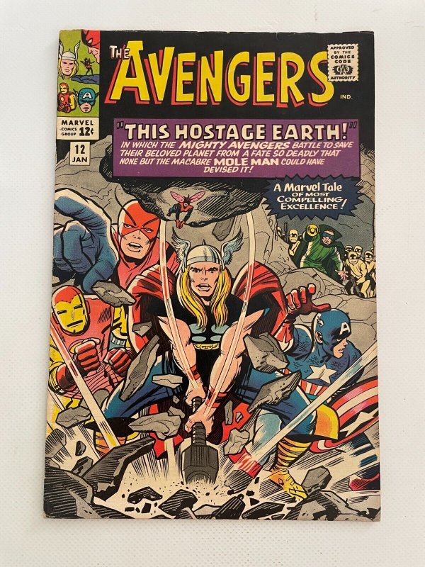 Avengers # 12 VF Marvel Silver Age Comic Book Thor Hulk Iron Man Captain 2 LI3