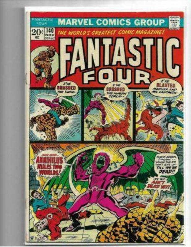 FANTASTIC FOUR #109, 140, 141 - FN/VF - ANNIHILUS APP & ORIGIN - BRONZE AGE KEYS