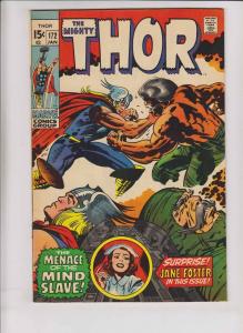 Thor [1970 Marvel] #172 FN stan lee - jack kirby - silver age - jane foster