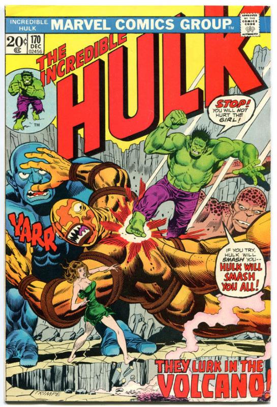 HULK #170, FN-, Bruce Banner, Volcano, Trimpe, 1968, Incredible, more in store