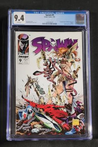 Spawn #9 - 1st App Medieval Spawn & Angela / Jim Lee Poster (CGC 9.4) 1993