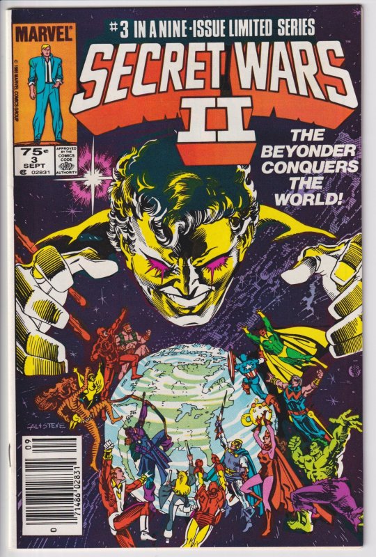 SECRET WARS II #3 NEWSSTAND (Sep 1985) VF 8.0 white! 1st Appearance The Beyonder