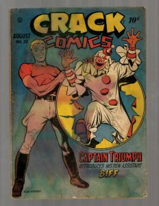 Crack Comics # 30 VG Quality Comic Book Golden Age Biff Capt. Triumph 1943 NE5