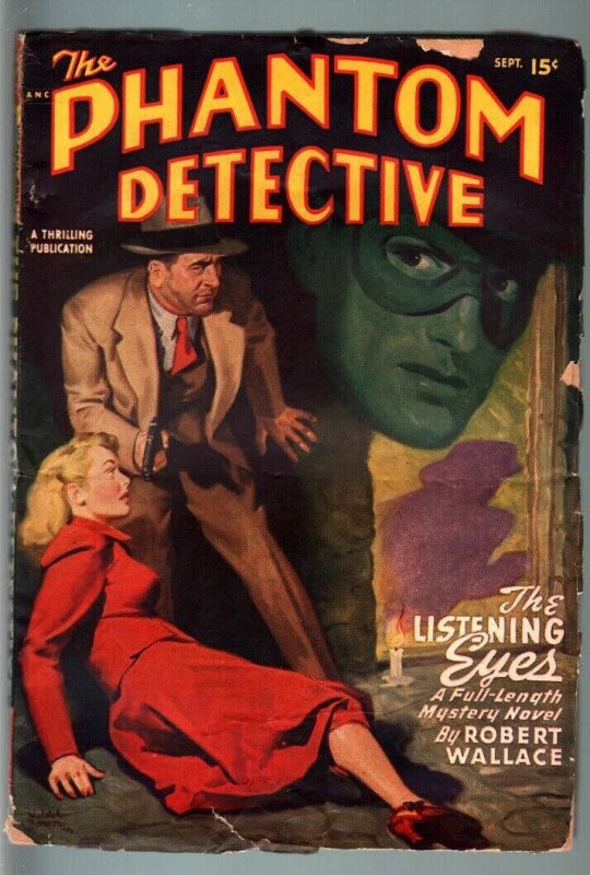 PHANTOM DETECTIVE-FSEPT 1948-WEIRD TERROR--HARDBOILED PULP HERO--ROBERT WA VG-