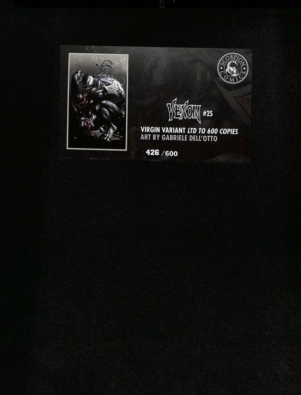 Venom #25 Scorpion Comics Dell'Otto Virgin Variant