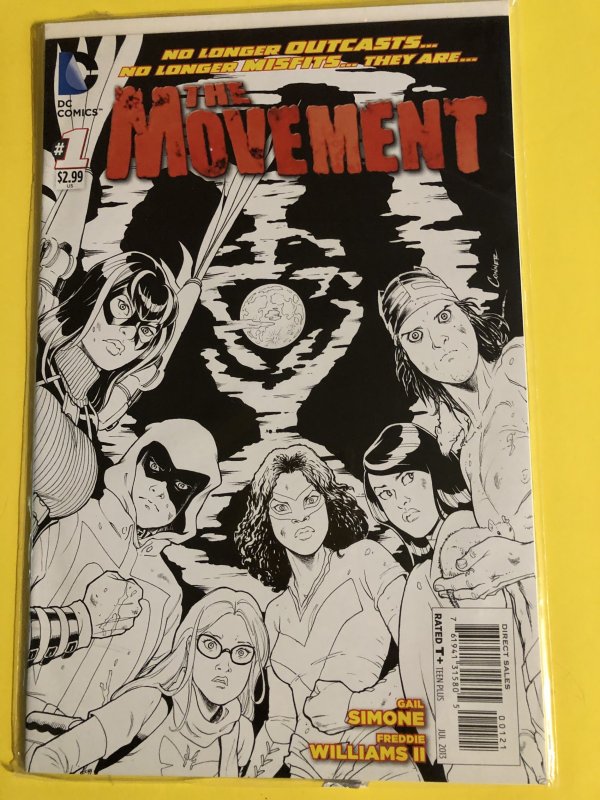 The Movement #1 Amanda Conner Black & White Cover (2013) NM + / -