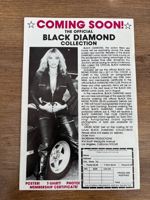 Black Diamond # 2 NM AC Comic Book Sybil Danning Doomflight Gulacy 19 J282
