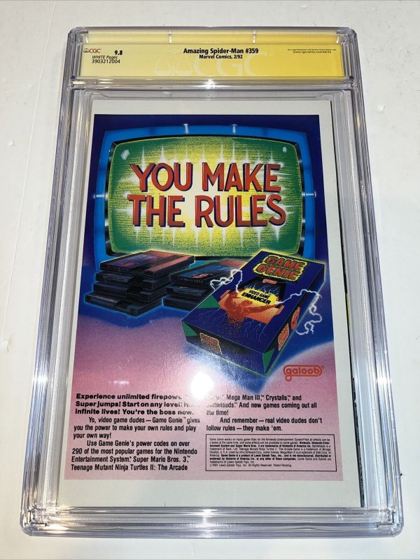 Amazing Spiderman (1992) #359 (CGC SS 9.8 WP) | Signed Mark Bagley