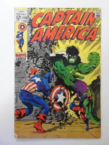 Captain America #110 (1969) VG- Condition! 1 in tear front cover