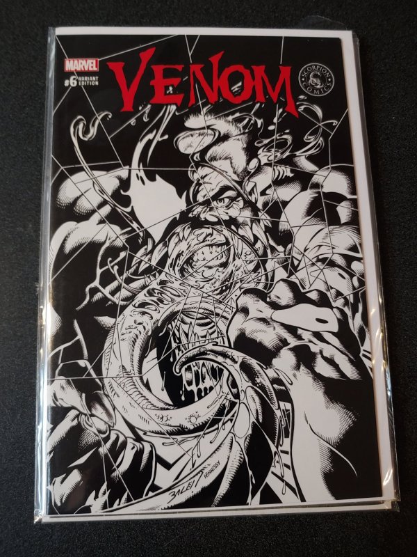 ​Venom #6 BLACK & WHITE  Variant Scorpion Comics Comic  Exclusive Spider-ma