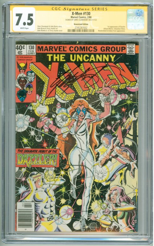 The X-Men #130 (1980) CGC Signature 7.5! Signed by Chris Claremont!