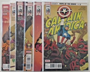 *Captain America V8 (2017, Marvel, Legacy 695-700) 6 HG Books.