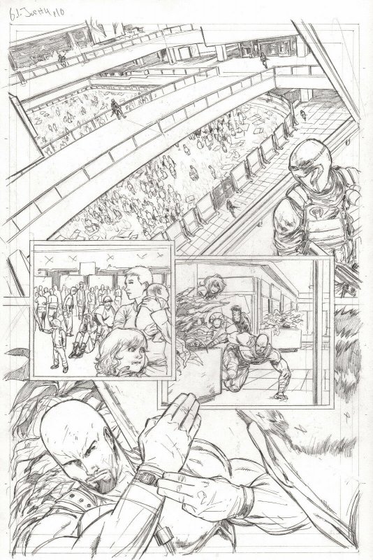 G.I. Joe #4 pg 10 COBRA HOSTAGES ROADBLOCK Pencil Art Steve Kurth 