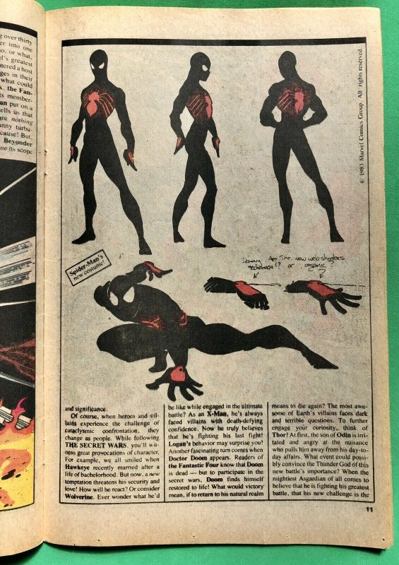 Marvel Age #12 (1984) w/Preview Sketch Spider-Man Black Costume Red Logo