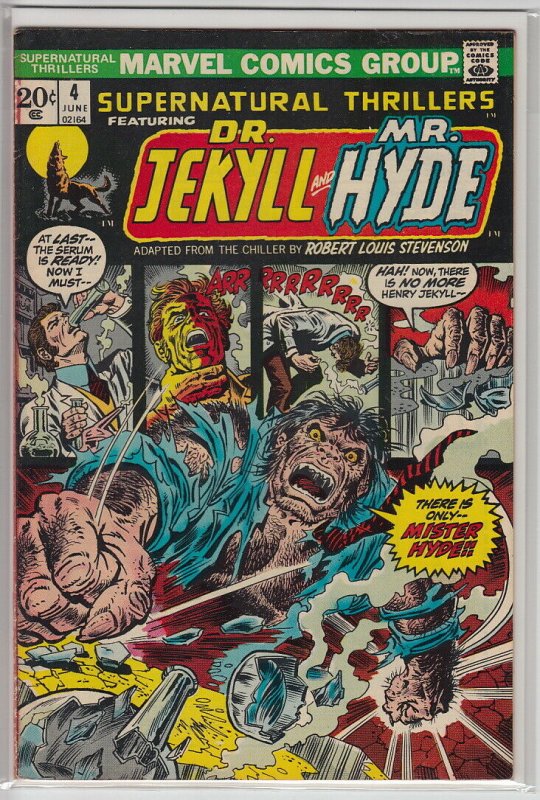 SUPERNATURAL THRILLERS (1972 MARVEL) #4 VG+ A05961