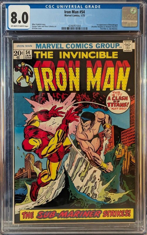 The Invincible Iron Man (1968 1st Series) #54 - 1st Moon Dragon - CGC 8.0