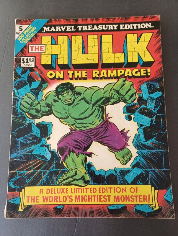 Marvel Treasury Edition #5 Hulk on the Rampage - Oversized - 1975 - (-VG)