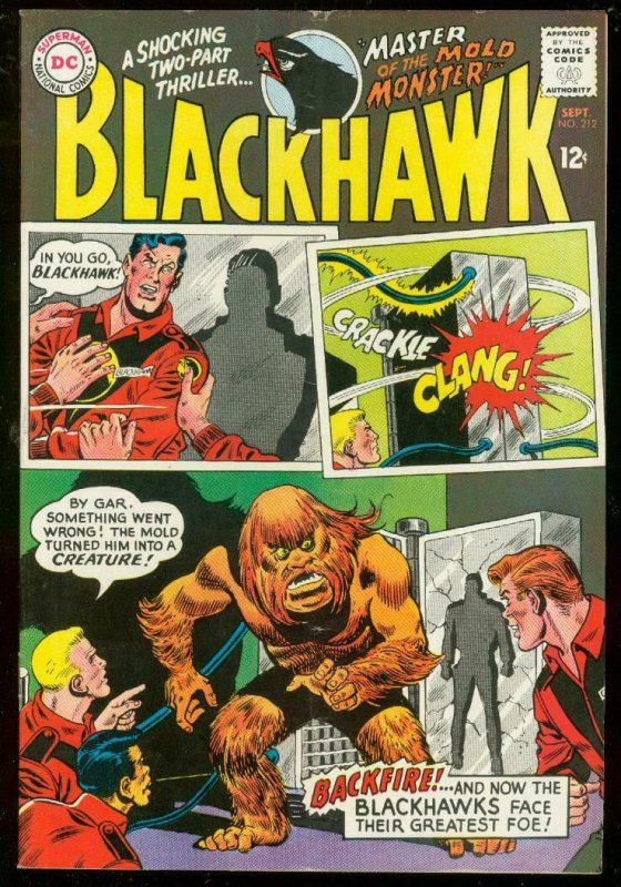 BLACKHAWK #212 1965-DC COMICS-MASTER OF MAD MONSTER VG/FN