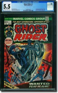 • Ghost Rider #1 (1973) 1st Hellstrom SOS! CGC 5.5 / DP415-SBD-01