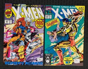 1991 UNCANNY X-MEN #279 VF-& 281 VF+ LOT of 2  New Team / Marvel Comics