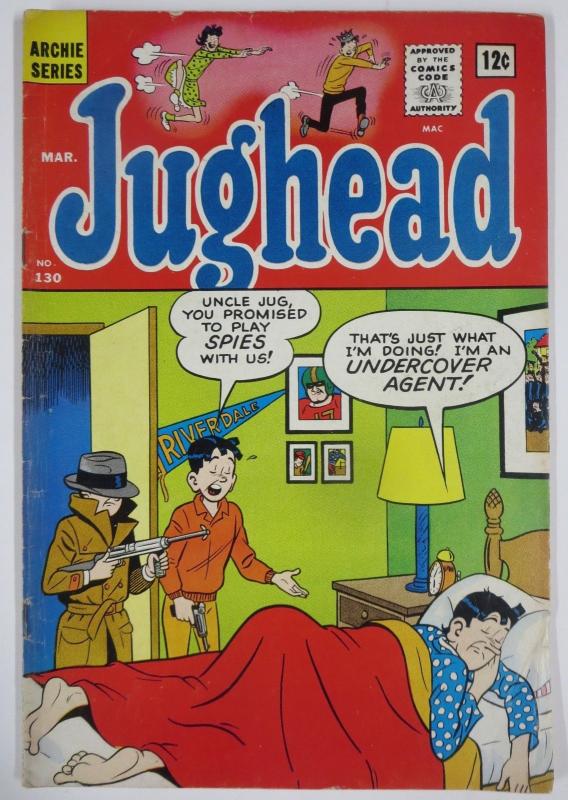 Archie's Pal, JUGHEAD #130 (Archie, 3/1966) VG-F Jug in bed!